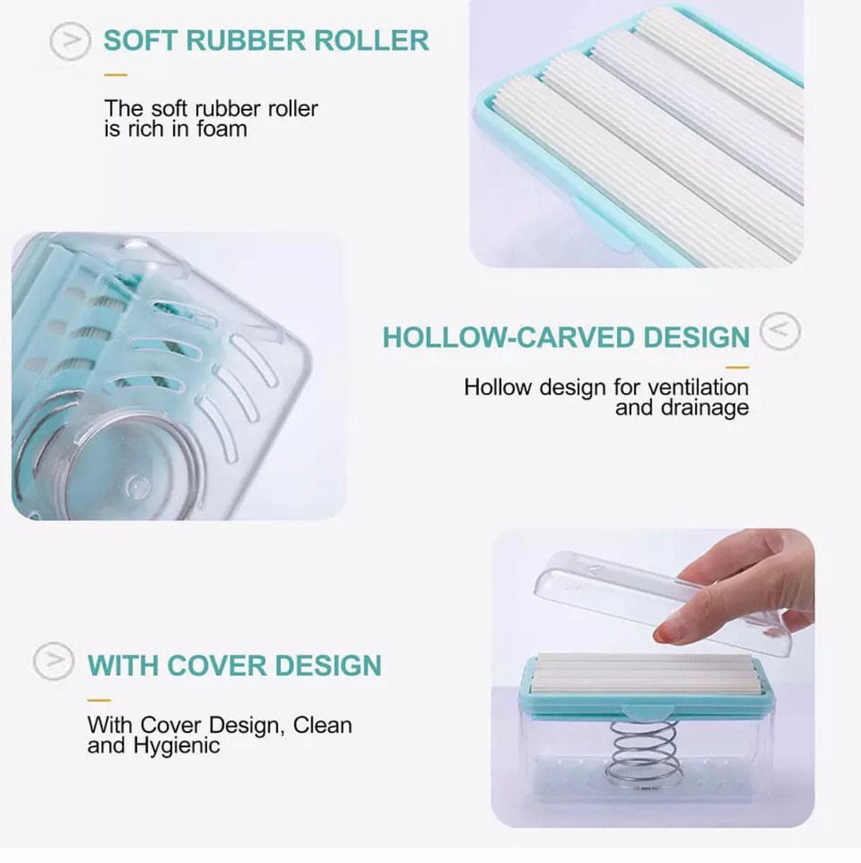 Soap Shower Box With Sponge Rollers, Foam Soap Dispenser with Roller and Drain, 2 in 1 Soap Cleaning Storage Foaming Box Soap Shower Box With Sponge Rollers, Foam Soap Dispenser with Roller and Drain, 2 in 1 Soap Cleaning Storage Foaming Box
